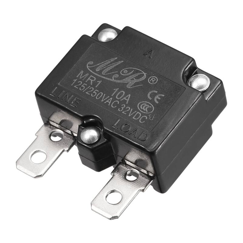 Circuit Overload Protector 10A AC125/250V 32V Thermal Circuit Breaker - Black