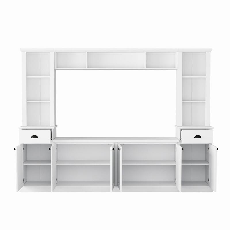 Modern 4-Piece Entertainment Wall Unit Set, Large TV Stand Media Console for TVs Up to 75"