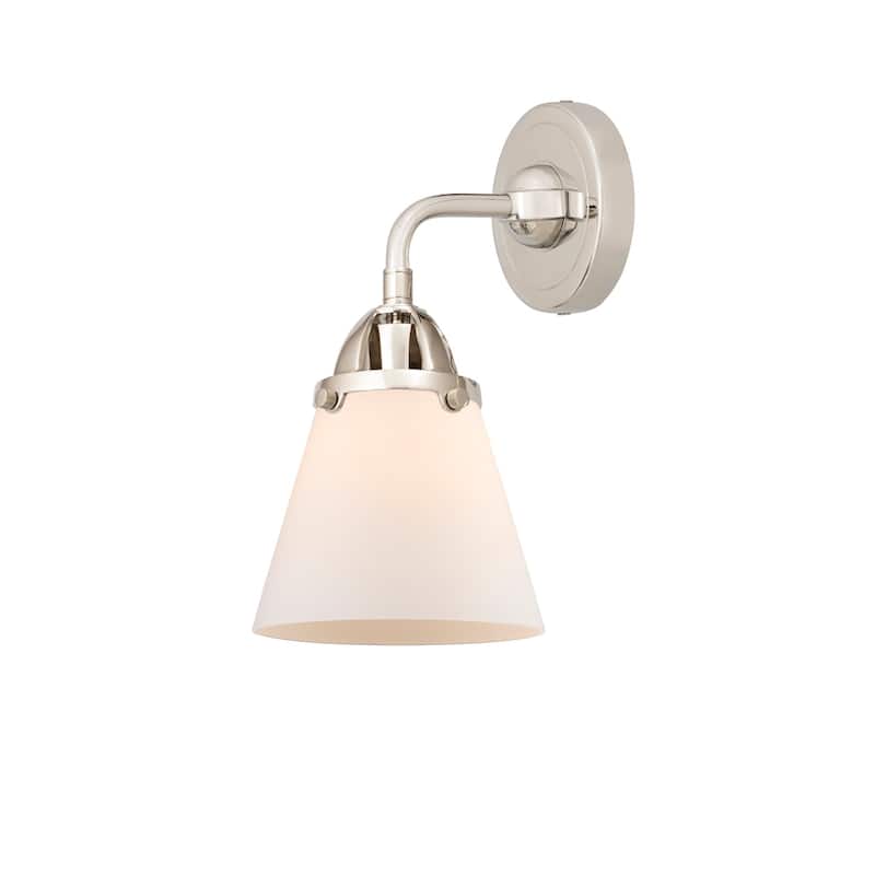 Innovations Lighting 288-1W-11-7 Cone Sconce Cone 11" Tall Wall Sconce - Polished Nickel / Matte White