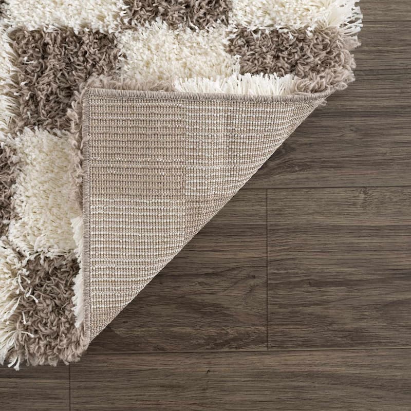 Hauteloom Atira Living Room, Bedroom Area Rug - Contemporary - Plush Pile - Light Gray,Cream - 7'10" x 10'3"