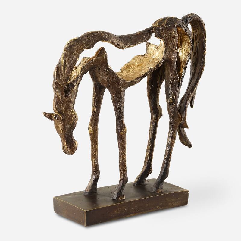 Uttermost Openly Grazing Horse Sculpture - 13'' H X 13'' W X 3.75'' D