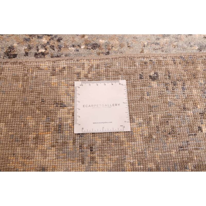 ECARPETGALLERY Hand-knotted Legacy Grey Silk, Wool Rug - 2'6 x 10'5