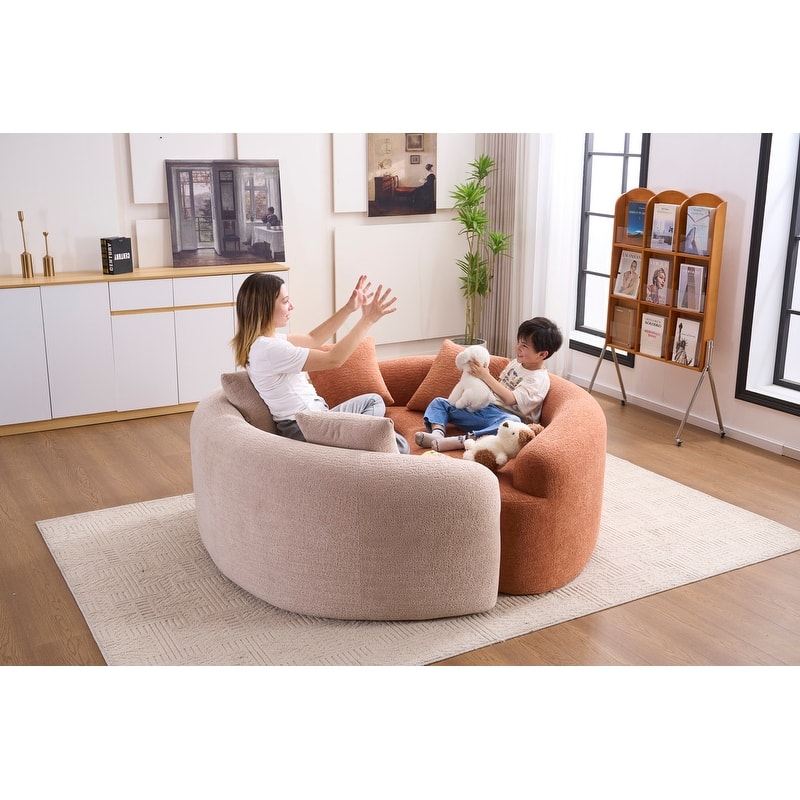 Single S-Curved Chenille Sofa Chair, No Assembly