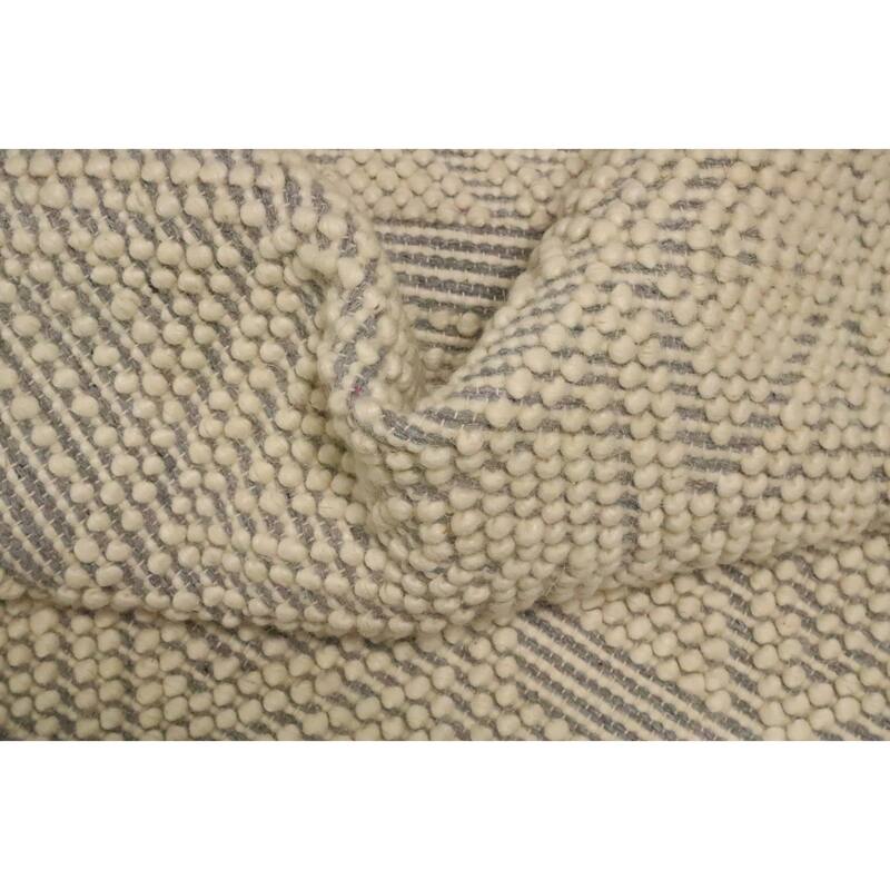 Hand Knotted Oriental 100% Wool Carpet Modern Geometric Beige & Ivories Modern Gotti Design Area Rug - 8' 8'' X 4' 11''