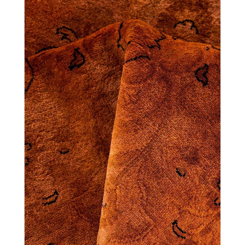 Overdyed, One-of-a-Kind Hand-Knotted Area Rug - Gold - 6' 1" x 6' 1"