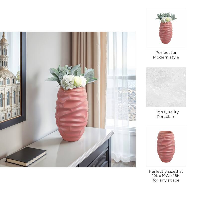 Porcelain Quinlan Classic Decorative Vase - Bean Red