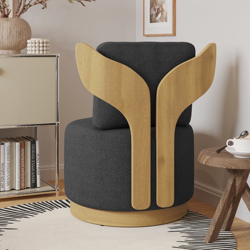 Corvus Dover Teddy Fabric Swivel Accent Chair 1pc