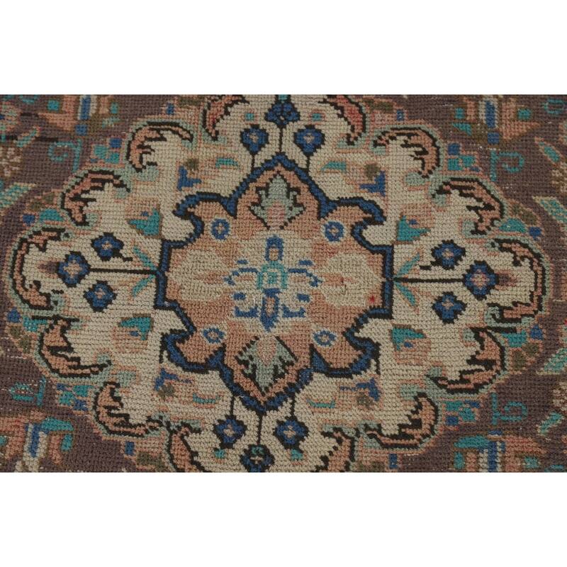 Vintage Medallion Tabriz Persian Area Rug Handmade Wool Carpet - 6'4" x 9'7"