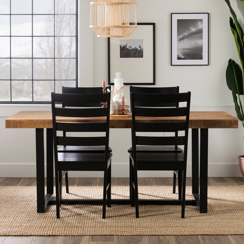 Middlebrook Solid Wood 5-Piece Dining Set with Ladder Back Chairs - Rustic Oak