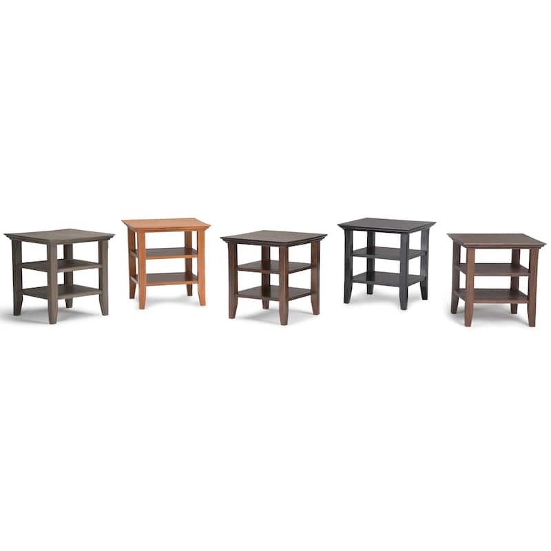 WYNDENHALL Normandy Solid Wood Square Transitional End Table - 19 inch Wide