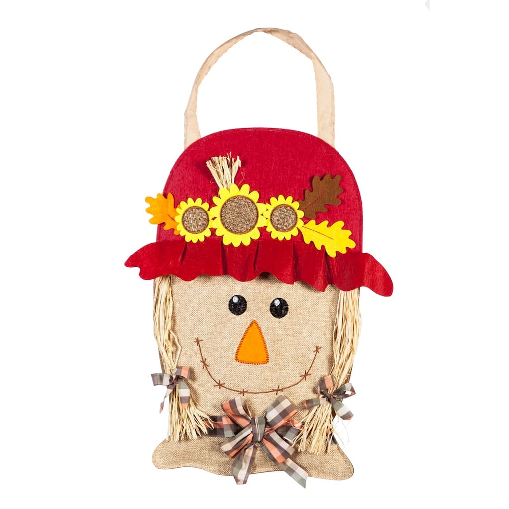 Mrs. Scarecrow Door Decor, 13.50x17.50"H