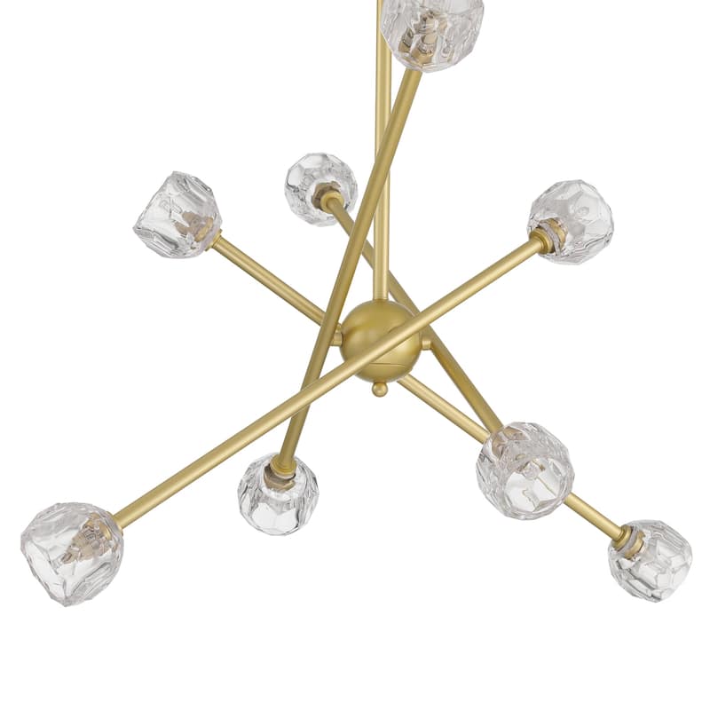 Acroma 8-light Modern Transitional Sputnik Gold Chandelier with Art Glass - 25.25 inches