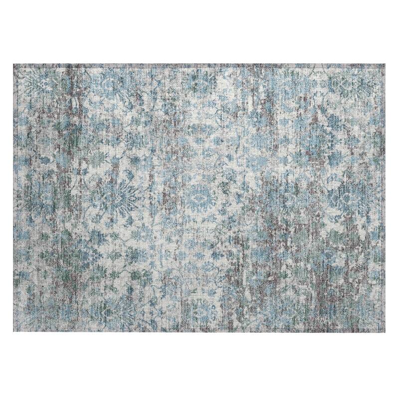 Machine Washable Indoor/Outdoor Vintage Traditional Chantille Rug