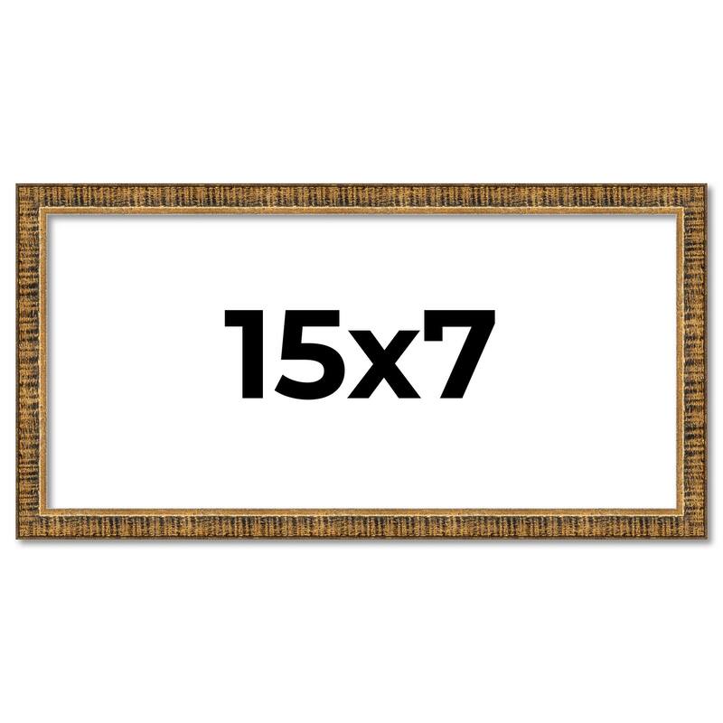 15x7 Frame Gold Solid Wood Picture Frame - Complete Modern Photo Frame