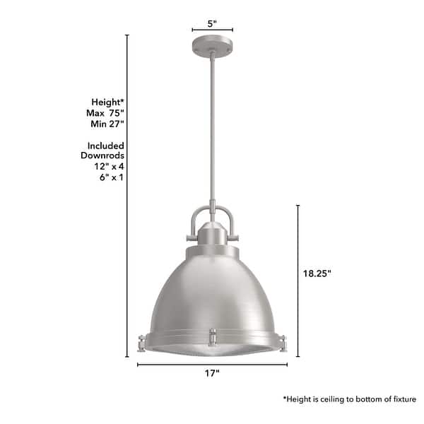 dimension image slide 0 of 3, Hunter Bridgemoor 18" 3-Light Pendant - Entry, Kitchen Island, Dining room - Modern Industrial, Farmhouse