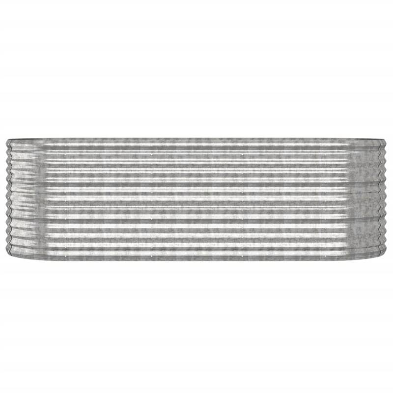vidaXL Raised Garden Bed Raised Flower Bed Galvanized Steel Outdoor Planter