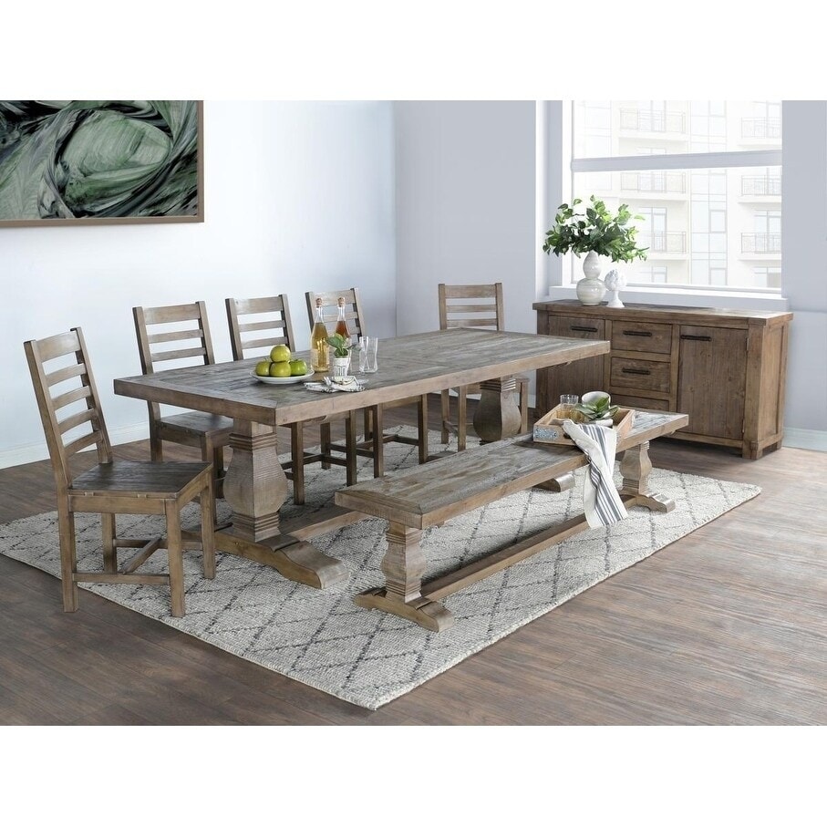 Kosas Home Caleb Reclaimed Pine Dining Table, Distressed Brown