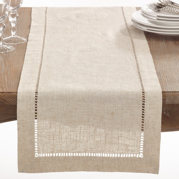 Plain Table Runner With Hemstitched Design - 16" x 72"