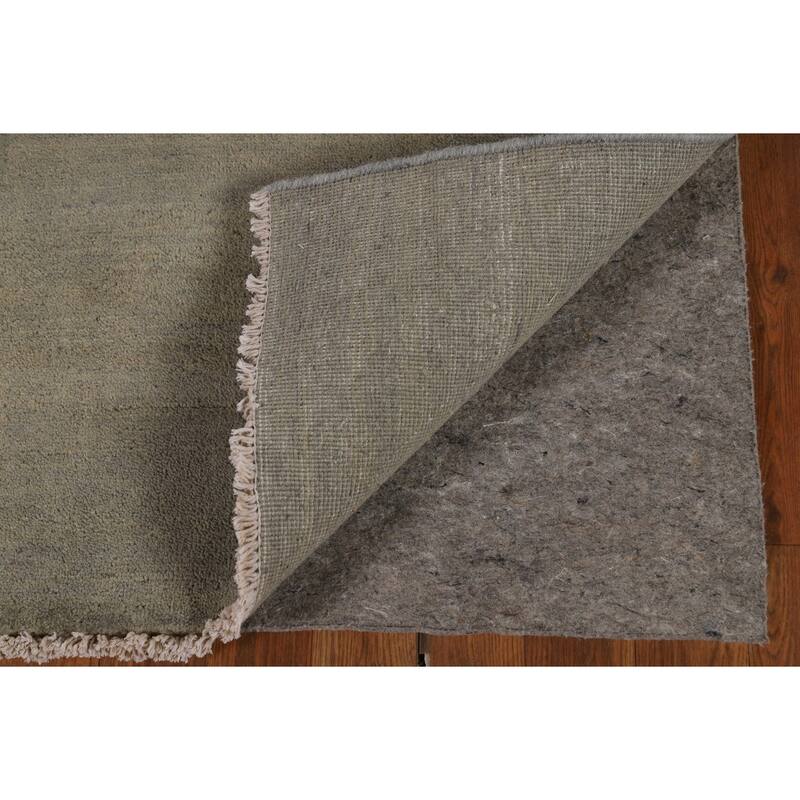 Modern Tribal Gabbeh Oriental Rug Handmade Green Wool Carpet - 2'9" x 4'0"