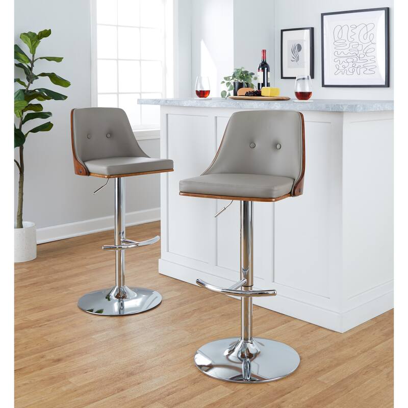 Carson Carrington Oscar Adjustable Bar Stool with Rounded T Footrest (Set of 2)