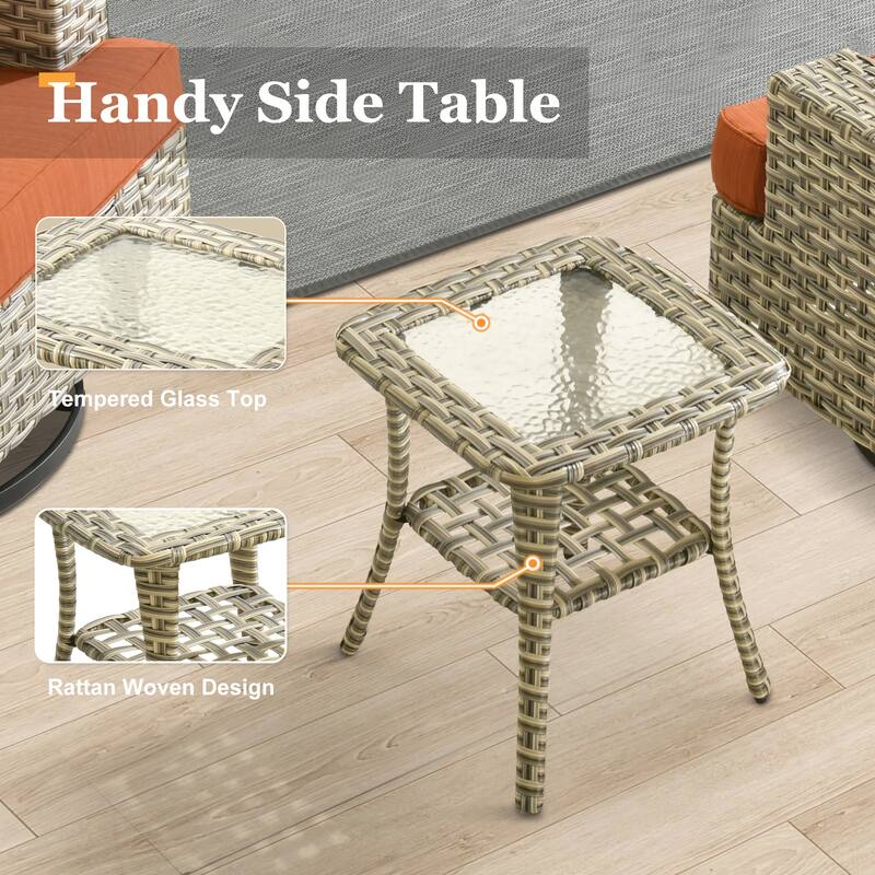 XIZZI 8-piece Wicker Patio Furniture Set with Swivel Chairs