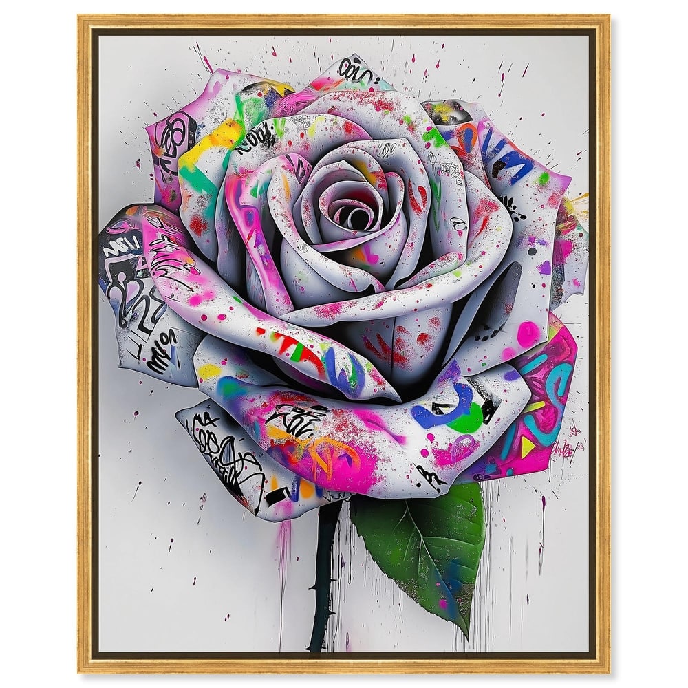Graffiti Rose Canvas by Art Remedy
