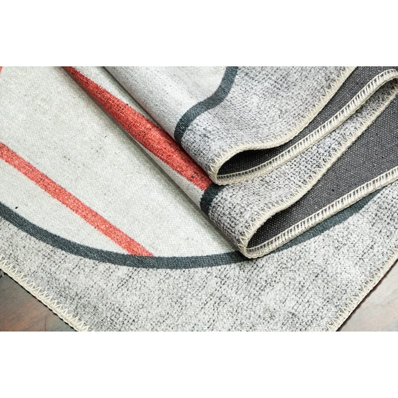 Dynamic Rugs Kidz White/Grey/Multi Polyester Children's Area Rug