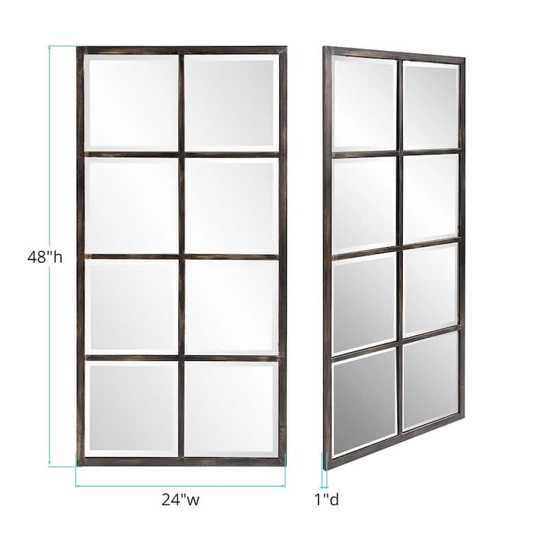 Allan Andrews Bronze Metal Framed Atrium Wall Mirror - 24 in. by 48 in.