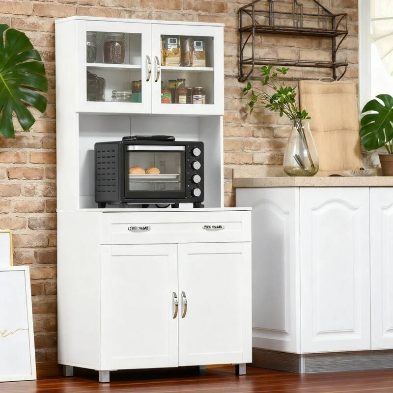 Kitchen Pantry Freestanding Storage Cabinet, 31.5"W x 19"D x 67"H