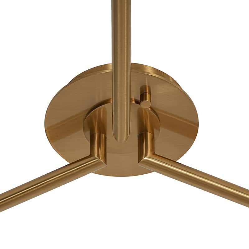 Mid-century 3-Light Frosted Glass Bud Orbit Semi-Flush Mount - 59.1 in