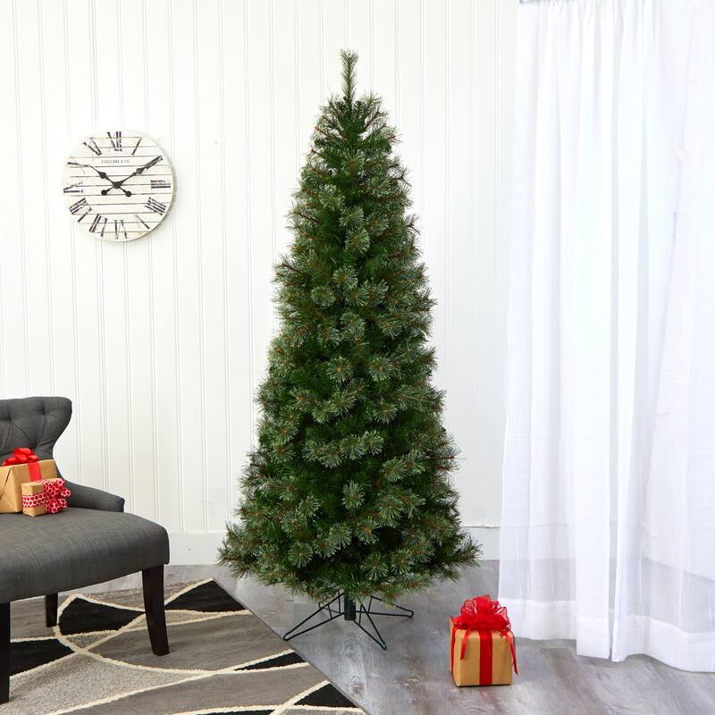 6.5ft. Cashmere Slim Artificial Christmas Tree with 350 Warm White Lights and 660 Branches - Stylish Festive X-Mas Glow
