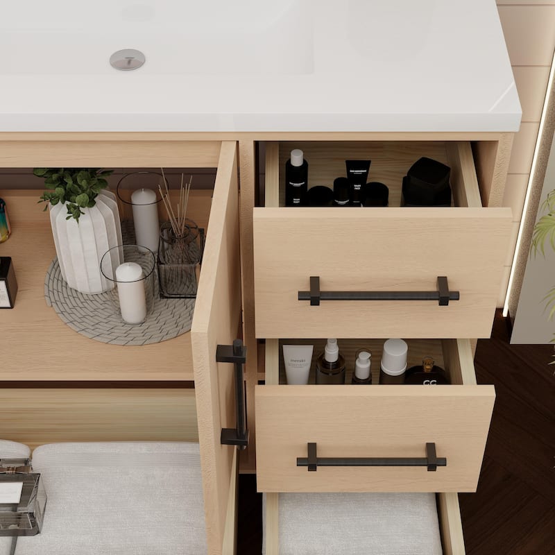 Victoria 84'' Freestanding Vanity with Double Reinforced Acrylic Sink - 83.5