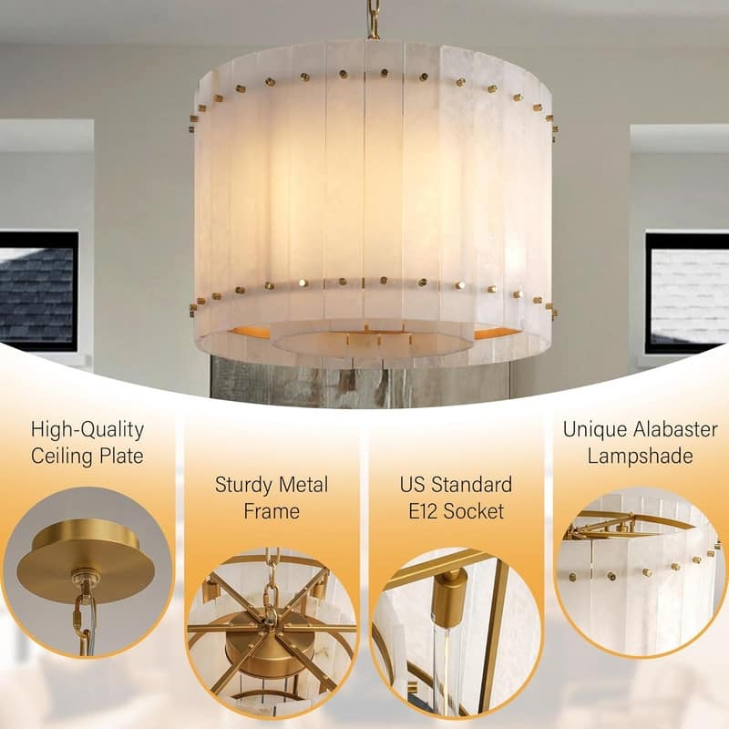 KAYLA Modern Chandelier 54 in Alabaster Chandelier