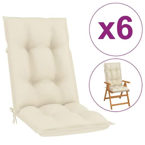 Garden Chair Cushions 6 pcs Cream 47.2"x19.7"x2.8"