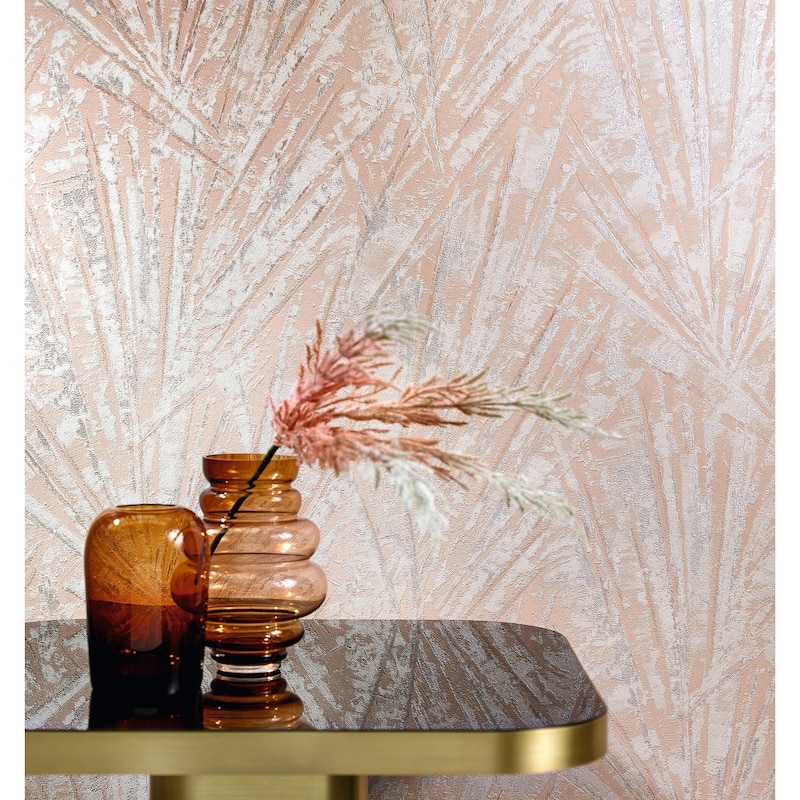 Galerie Wallcoverings Energy Collection Metallic Fan Palm Effect Wallpaper Roll