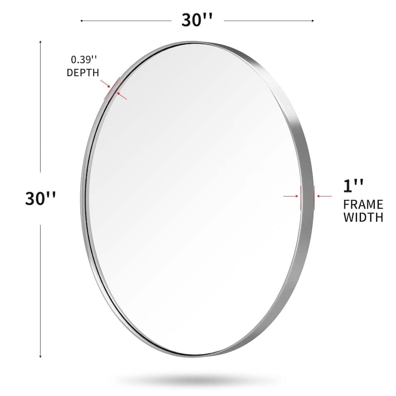 Modern Wall Mirrors, Round Mirror with Metal Framed, Bathroom Mirror with Round Corner Vanity Mirror Accent Mirror