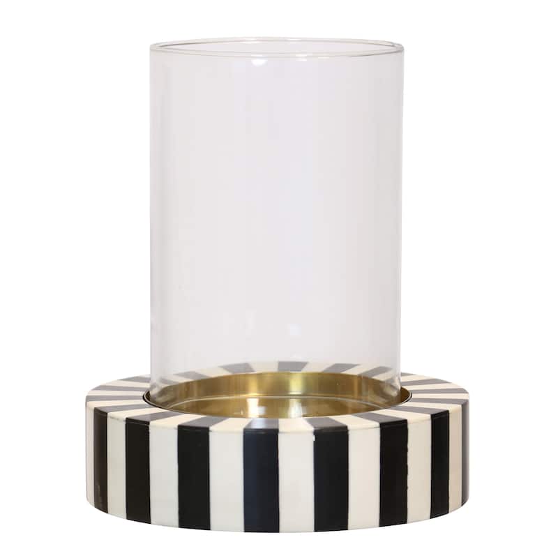 StyleCraft Palazzo Stripe Candle Holder - 8.66"W x 8.66"D x 10.43"H