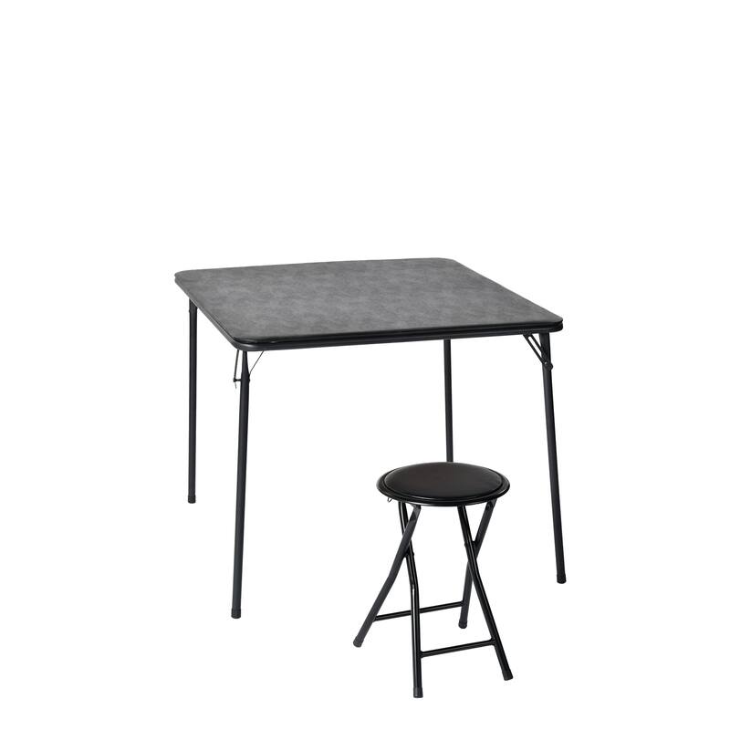 Homy Casa Set 2/4 Black Metal Folding Stools Portable Home & Events