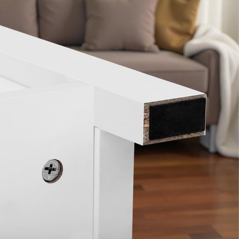 55.1-Inch Farmhouse Sideboard Buffet with Sliding Barn Doors, 4 Drawers & Power Outlet, Wood Storage Cabinet