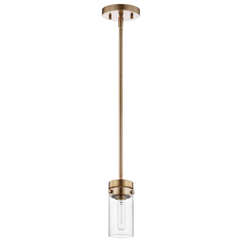 Intersection 1 Light Mini Pendant Burnished Brass with Clear Glass - Burnished Brass