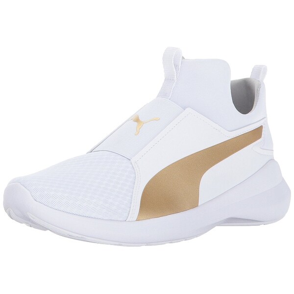 Shop PUMA Women's Rebel Mid Wns, Puma White-Puma Team Gold ...