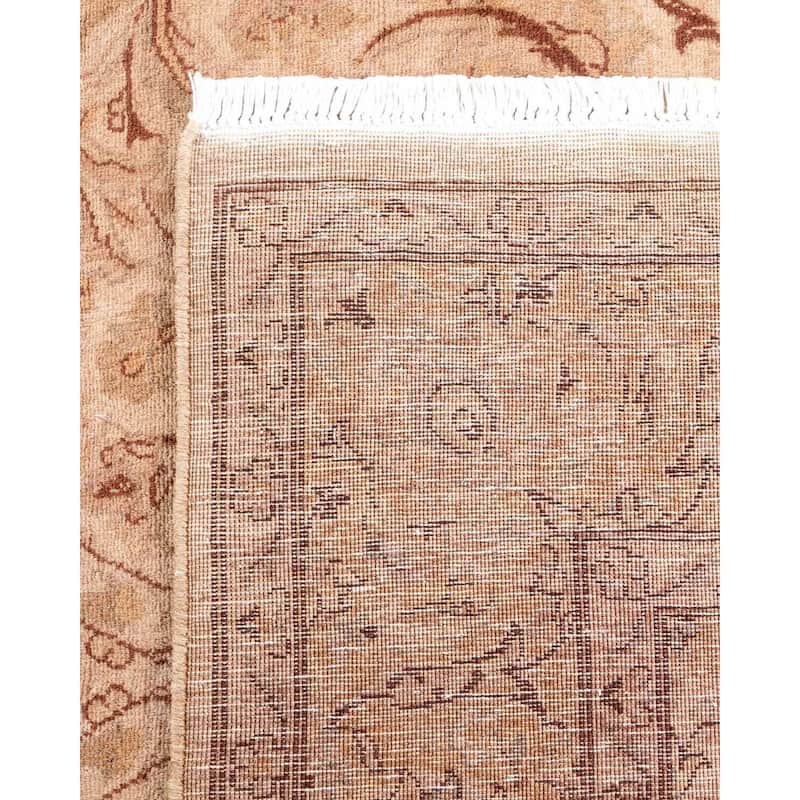 Overton Hand Knotted Wool Vintage Inspired Modern Contemporary Overdyed Beige Area Rug - 4' 2" x 6' 3"