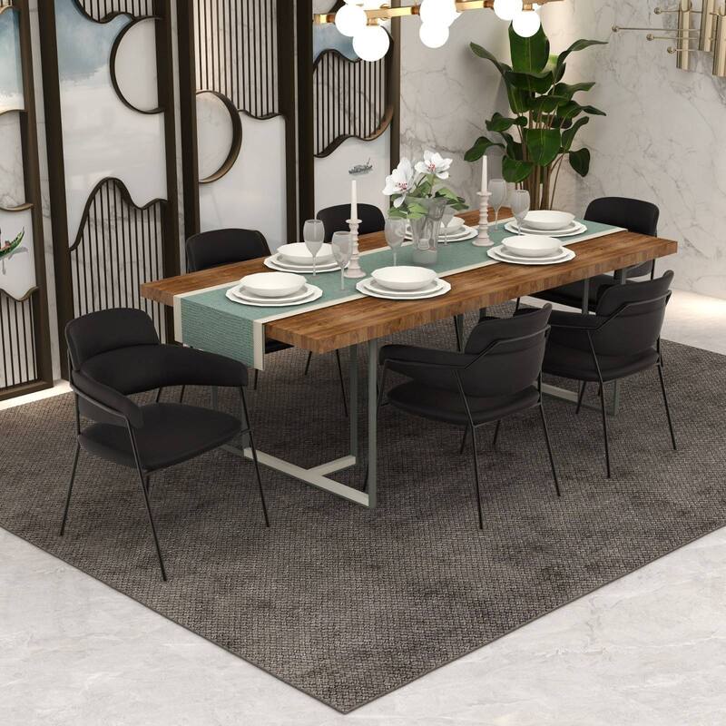 LeisureMod Axis Upholstered Dining Chair in Leather/Polyester/Velvet, Modern Minimalist Side Chair for Home & Kitchen