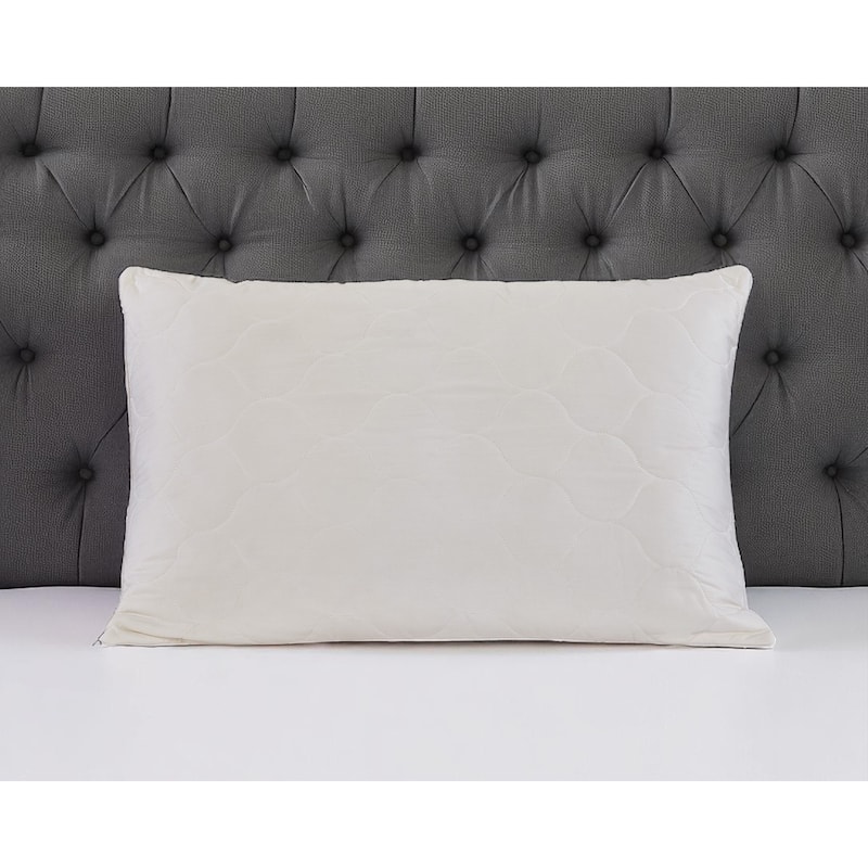 HomeRoots Cotton Wool Hypoallergenic Queen Size Bed Pillow - Ivory - Soft - Queen