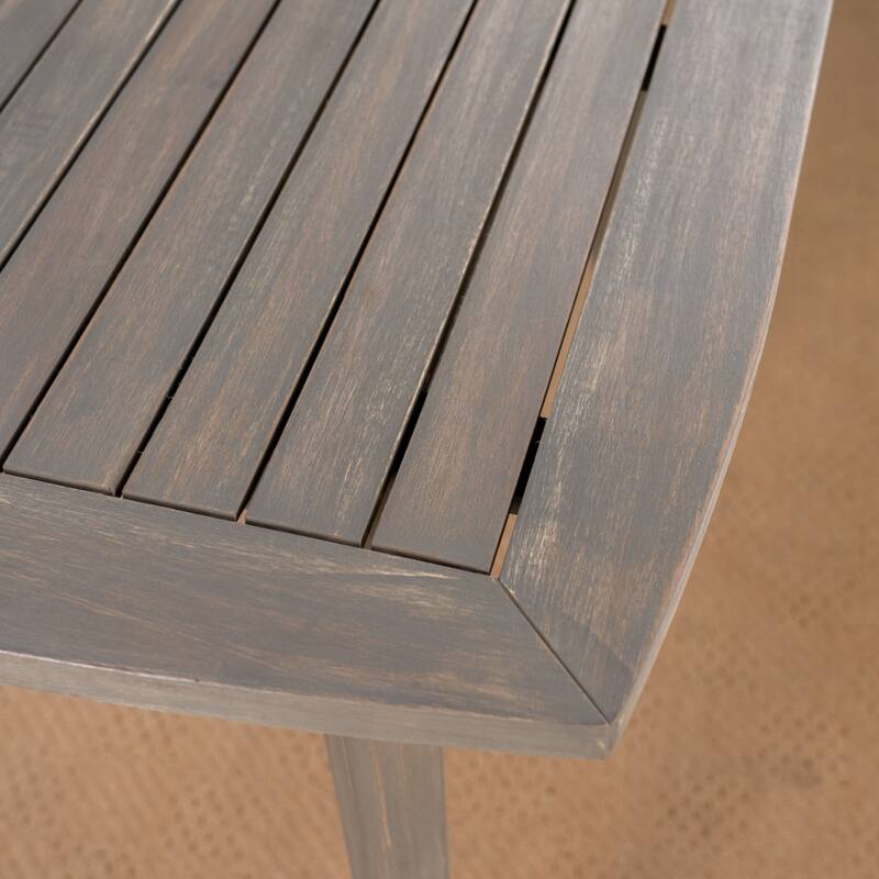 Outdoor Square Acacia Wood table with Straight Legs