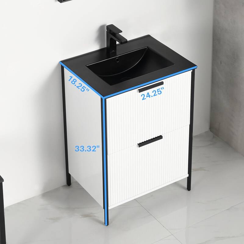 Blossom 24 Inch All Wood Freestanding Bathroom Vanity with Sink