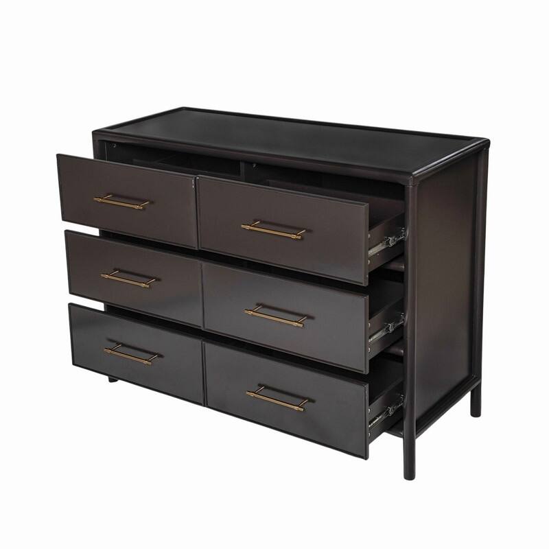 6-Drawers Stylish Storage Cabinet for Living Room and Dining Room Organization