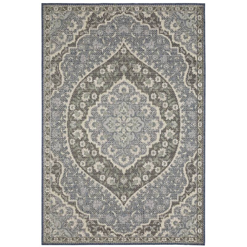 Corona Blue Green Oriental Outdoor Traditional Area Rug