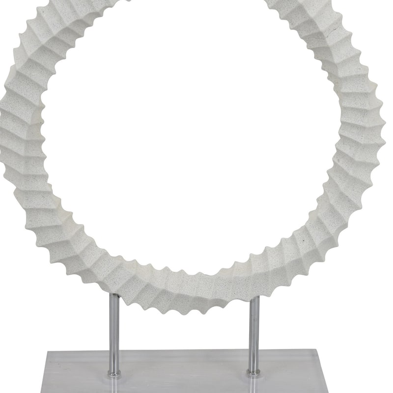 Saina Tabletop Decor, White Acrylic Base, Twisted Design, 17 Inch