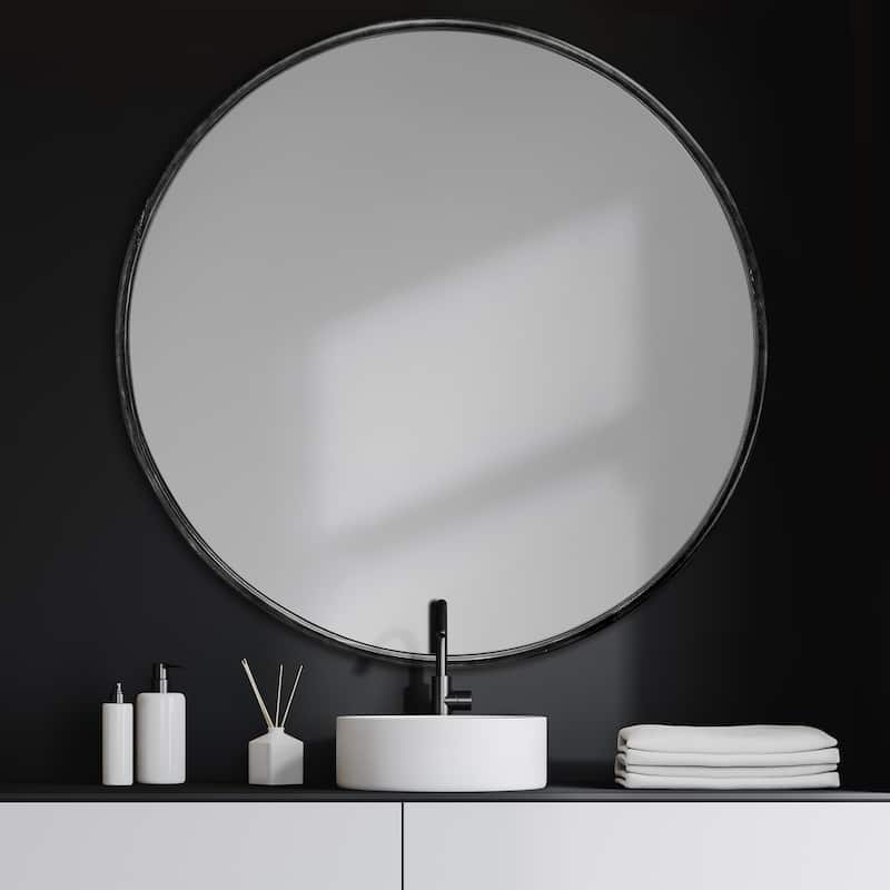 Piper Metal Frame Large Round Mirror